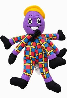 The Wiggles Retired Purple Octopus Plush Doll 2007 Multicolor Checkered